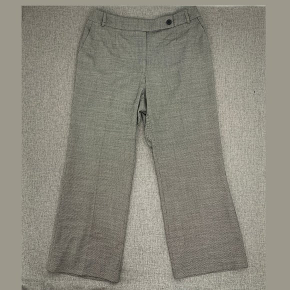 Jones New York 90% Wool‎ Dress Pants Stretch Size 14 Beige & Black 13.25" Rise - Picture 1 of 13